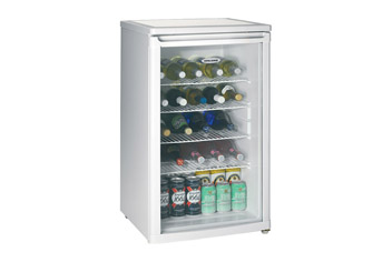 Undercounter Drinks Chiller holds up to 32 wine bottles with white finish